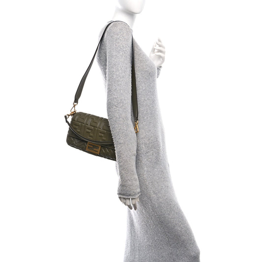 Nappa FF 1974 Embossed Baguette Avocado