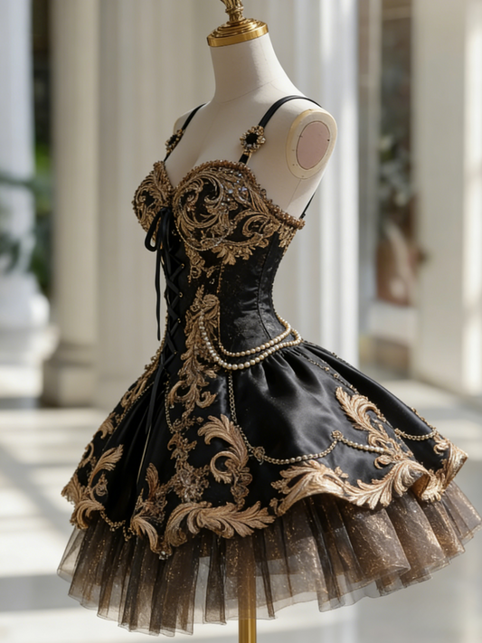 Cute A-Line Short Prom Dresses Spaghetti Straps Applique Black Birthday Dresses Tulle Sleeveless Party Dresses ED06223