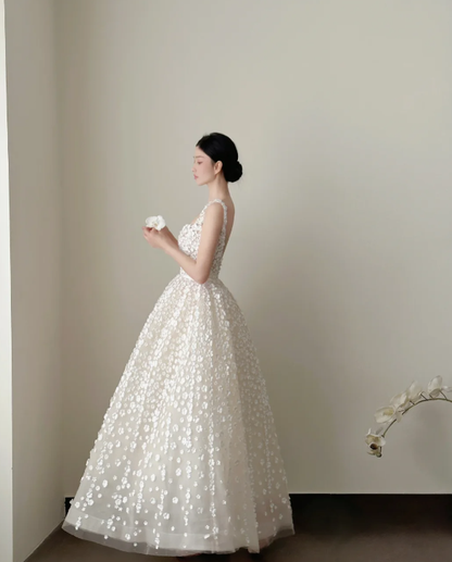 A Line Prom Dress With Flower Cute 16th Birthday Outfit Party Dress fg8212