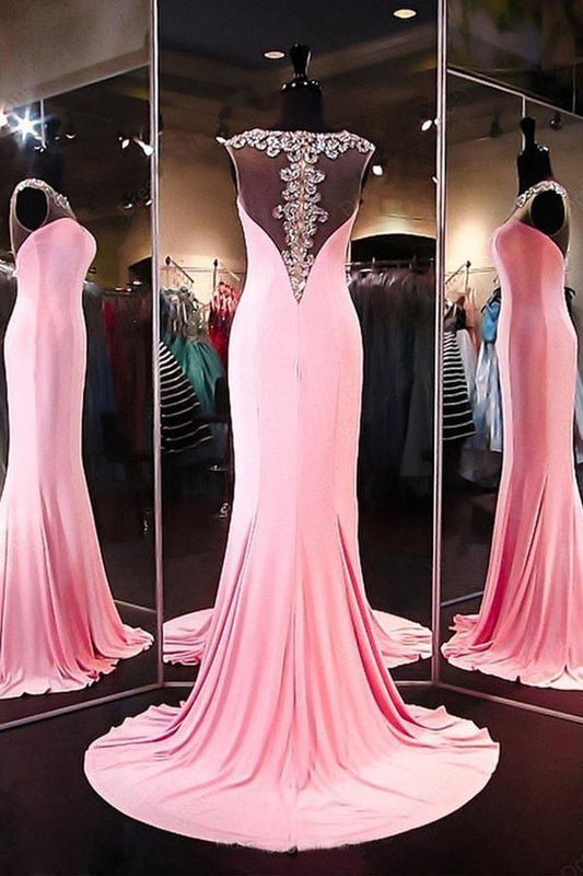 High Quality A-line Mermaid Satin Pink Long Prom Dress Evening Dress  PG297