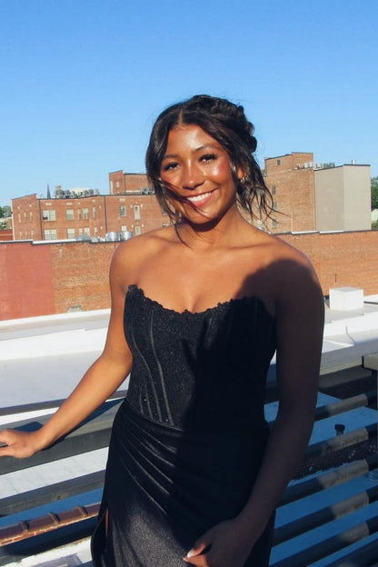 Strapless Fuchsia Lace and Satin Mermaid Dress