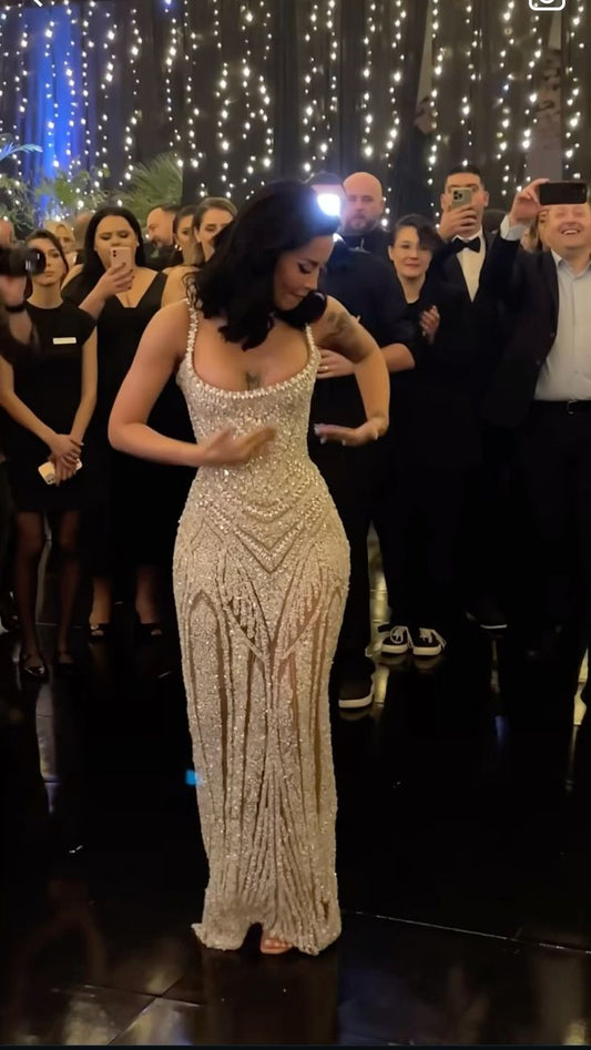 Sexy Mermaid Straps Champagne Sequin Long Prom Dresses Inspiration Prom Dress Senior Graduation Dress