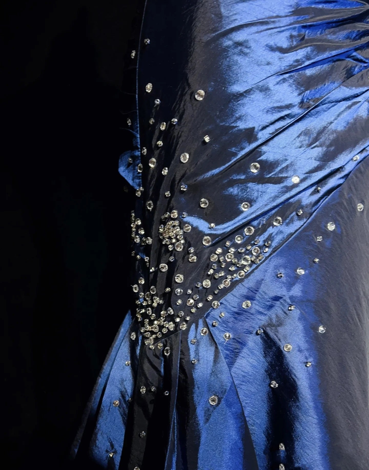 Sexy Sweetheart Sleeveless Mermaid Satin Long Navy Blue Prom Dresses