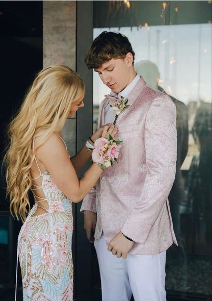 White Gorgeous Shiny Exquisite Beaded Spaghetti Strap Sequined Backless Long Chiffon Ball Gown Prom Dress Evening Gown Holiday Party Dress