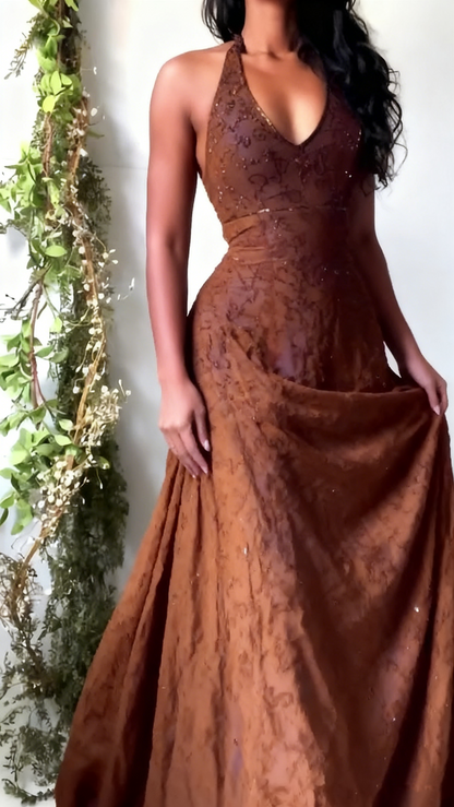 Vintage Mermaid Purple Lace Halter Prom Dresses Long Evening Party Dress Prom Gowns