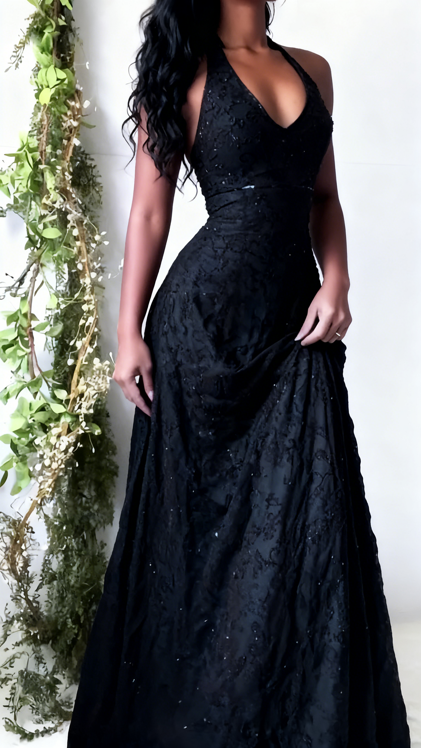 Vintage Mermaid Purple Lace Halter Prom Dresses Long Evening Party Dress Prom Gowns